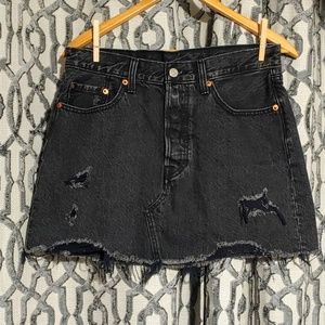Levi's Vintage 501 Black Denim Mini Skirt 29 8